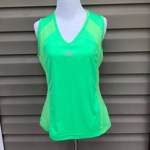 adidas women’s sleeveless neon green shirt